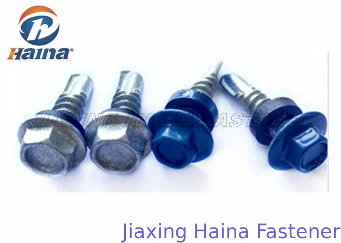 Color Painted Roofing Tek Screws Customized Metal Roofing Screws With Washers