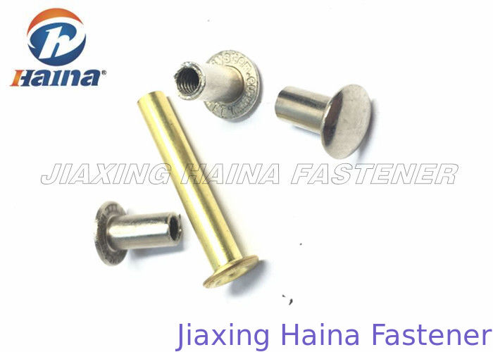 Clothing Hollow Brass Blind Rivets Nuts Round Head Flat Head