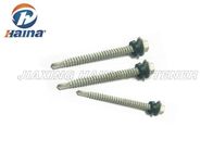 Painted Hex Head Mechanical Galvanized self tappingdrilling  screws and Rubber Washer for metal sheet