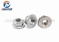 Stainless Steel 304  Plain Color Serrated Hex Flange Nuts for Pipe Connections