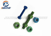 ASTM A193 Grade B7 PTFE Coated Bolts , Green Color Stainless Steel Threaded Rod