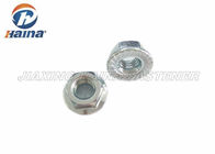 Hex Flange Nuts Carbon Steel , Zinc Plated Serrated Flange Lock Nut For Machinery