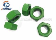 PTFE Finish Anti Corrosion Hex Head Nuts , DIN934 stainless steel fasteners Green Whitford PTFE