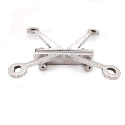 SS316 SS304 Mirror Stainless Steel 316 Four Arms Curtain Wall Fitting