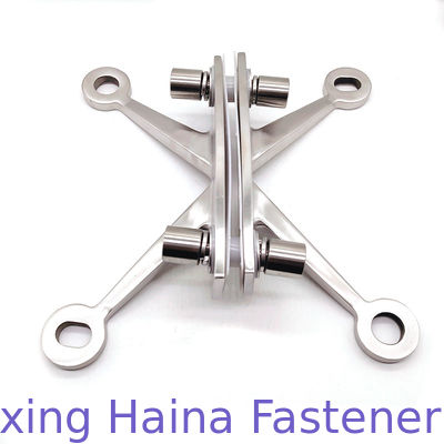SS316 SS304 Mirror Stainless Steel 316 Four Arms Curtain Wall Fitting