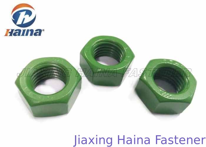 PTFE Finish Anti Corrosion Hex Head Nuts , DIN934 stainless steel fasteners Green Whitford PTFE