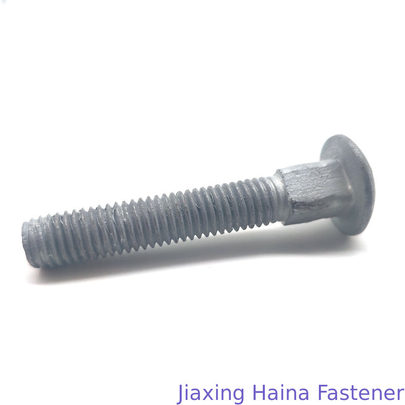 M36 M20 HDG Long Neck Galvanized Carriage Bolts With Fine Pitch Thread For Power